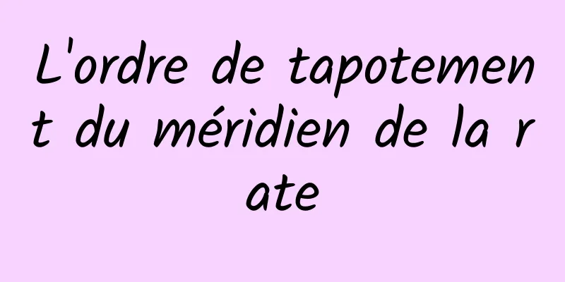 L'ordre de tapotement du méridien de la rate