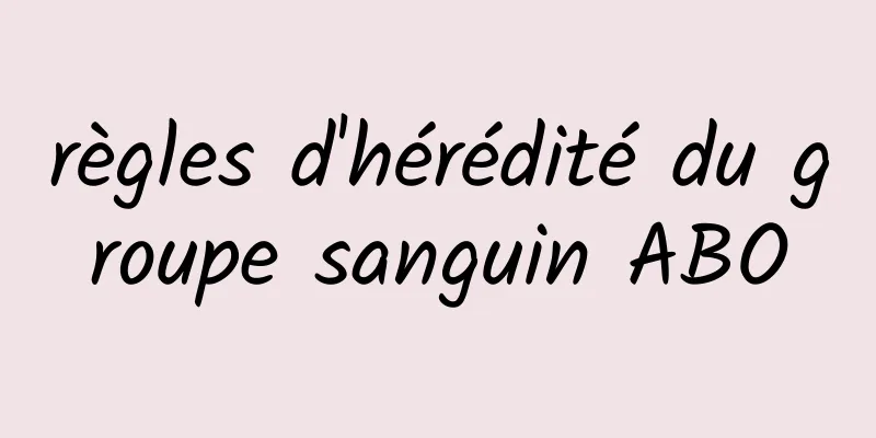 règles d'hérédité du groupe sanguin ABO
