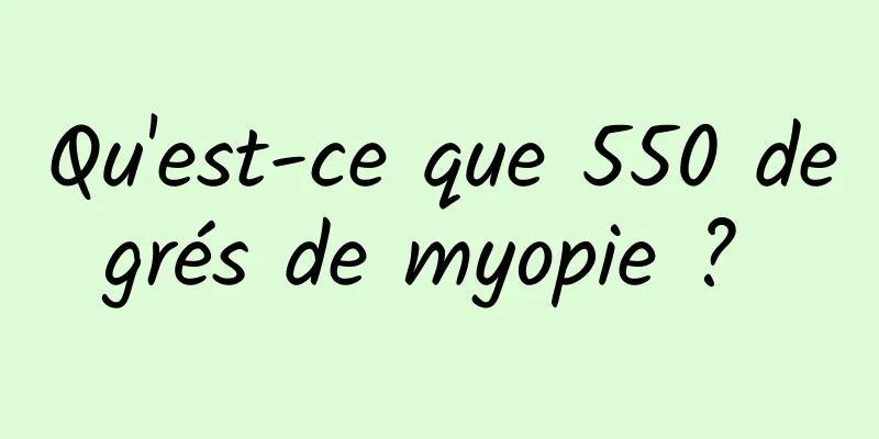Qu'est-ce que 550 degrés de myopie ? 