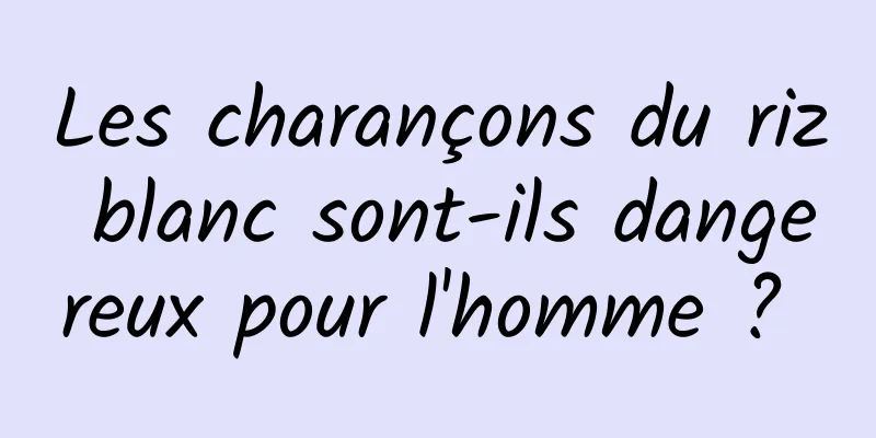 Les charançons du riz blanc sont-ils dangereux pour l'homme ? 