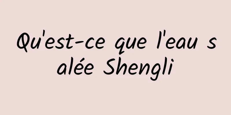Qu'est-ce que l'eau salée Shengli