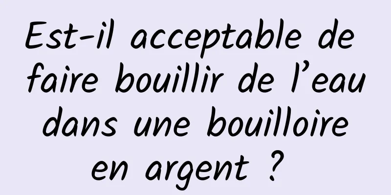 Est-il acceptable de faire bouillir de l’eau dans une bouilloire en argent ? 