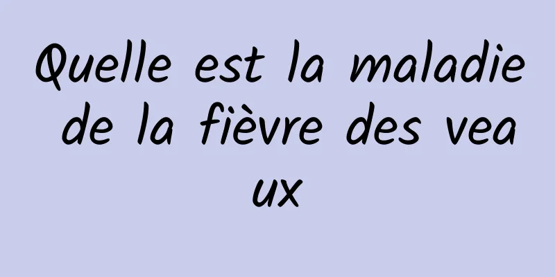 Quelle est la maladie de la fièvre des veaux
