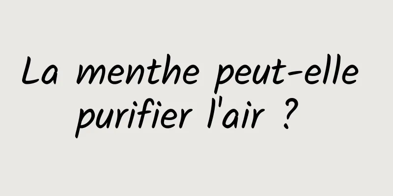 La menthe peut-elle purifier l'air ? 