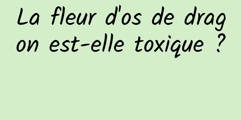 La fleur d'os de dragon est-elle toxique ? 