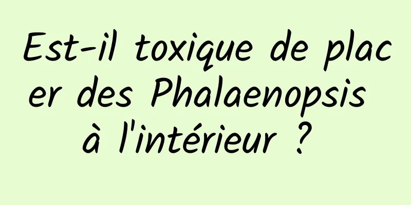Est-il toxique de placer des Phalaenopsis à l'intérieur ? 