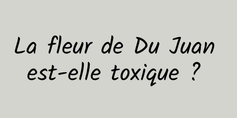 La fleur de Du Juan est-elle toxique ? 