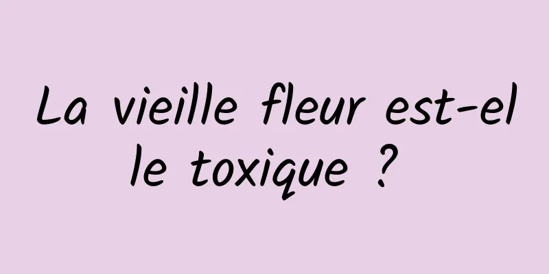 La vieille fleur est-elle toxique ? 
