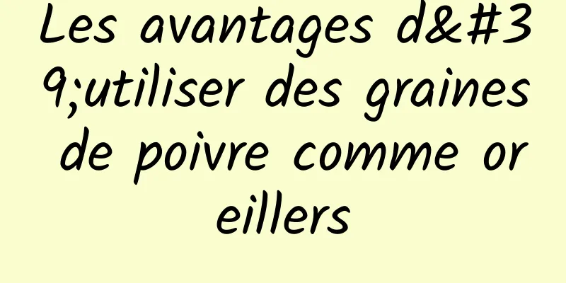 Les avantages d'utiliser des graines de poivre comme oreillers