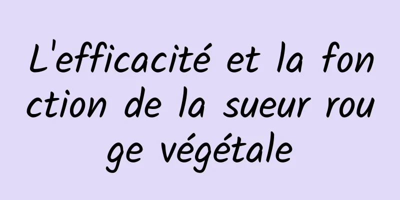 L'efficacité et la fonction de la sueur rouge végétale