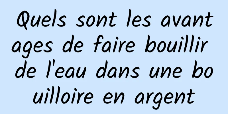 Quels sont les avantages de faire bouillir de l'eau dans une bouilloire en argent