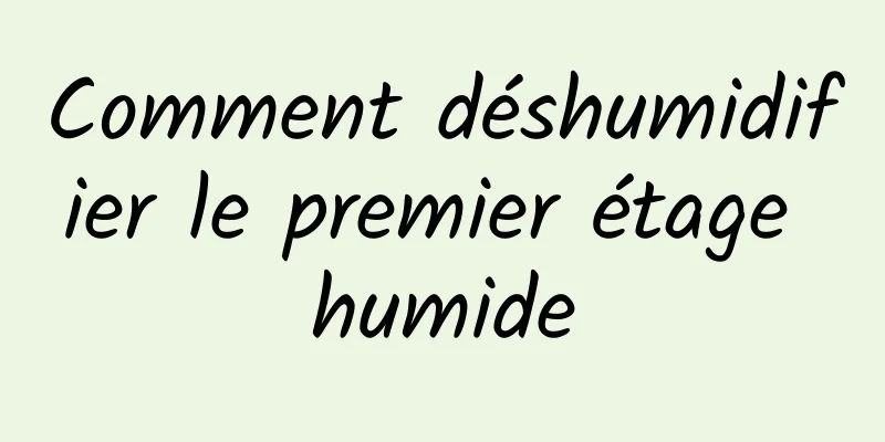 Comment déshumidifier le premier étage humide