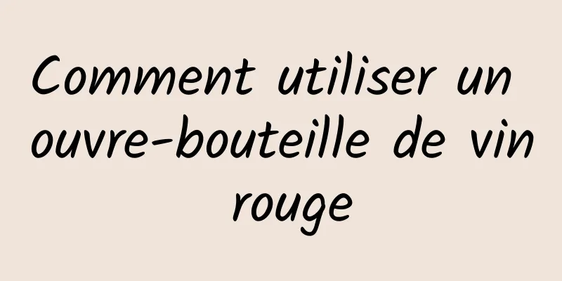 Comment utiliser un ouvre-bouteille de vin rouge