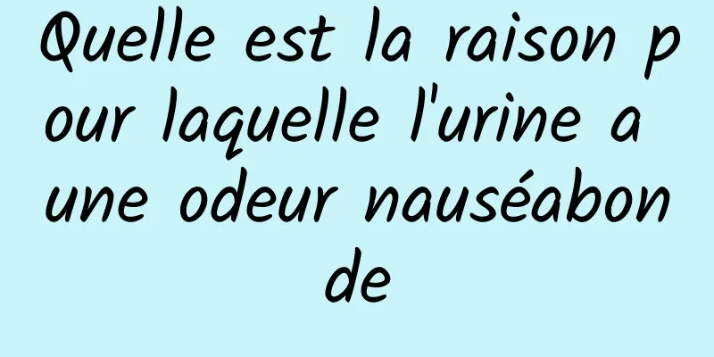 Quelle est la raison pour laquelle l'urine a une odeur nauséabonde