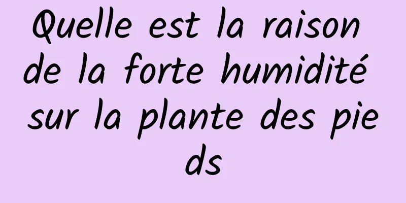 Quelle est la raison de la forte humidité sur la plante des pieds