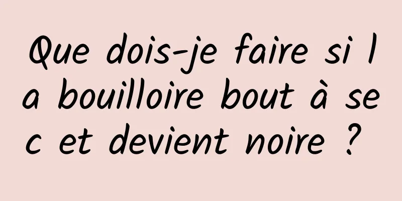 Que dois-je faire si la bouilloire bout à sec et devient noire ? 