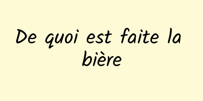 De quoi est faite la bière
