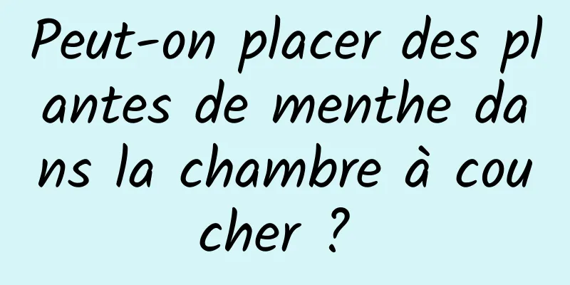 Peut-on placer des plantes de menthe dans la chambre à coucher ? 