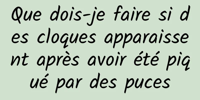 Que dois-je faire si des cloques apparaissent après avoir été piqué par des puces