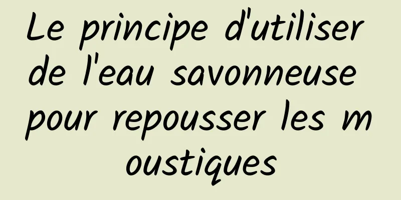 Le principe d'utiliser de l'eau savonneuse pour repousser les moustiques