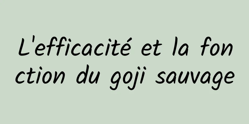 L'efficacité et la fonction du goji sauvage