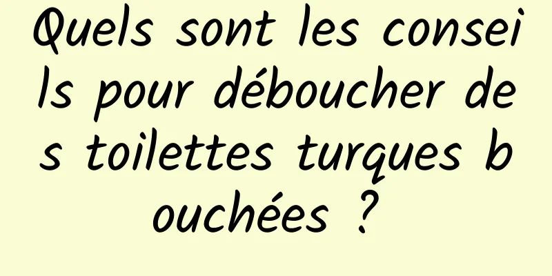 Quels sont les conseils pour déboucher des toilettes turques bouchées ? 