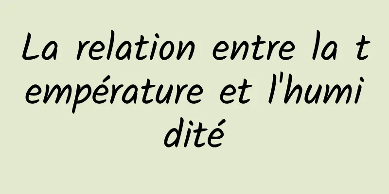 La relation entre la température et l'humidité