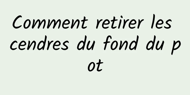Comment retirer les cendres du fond du pot