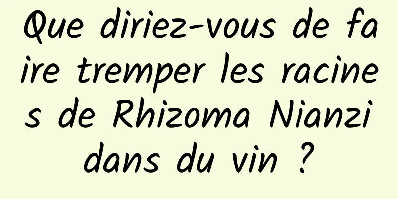 Que diriez-vous de faire tremper les racines de Rhizoma Nianzi dans du vin ? 