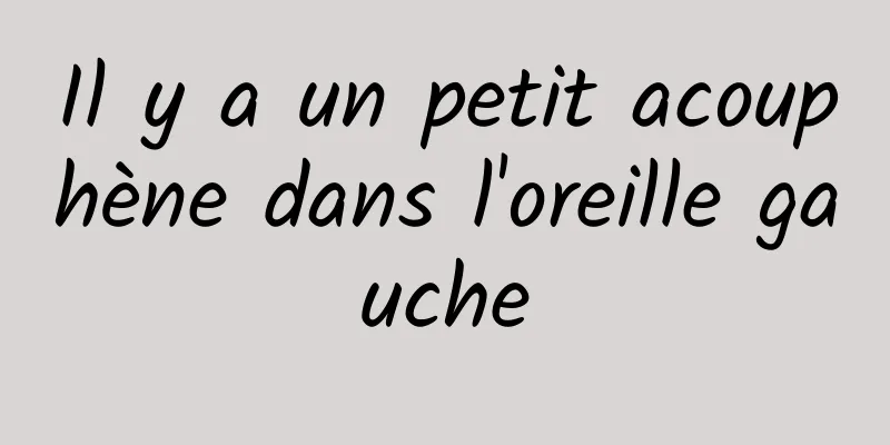 Il y a un petit acouphène dans l'oreille gauche