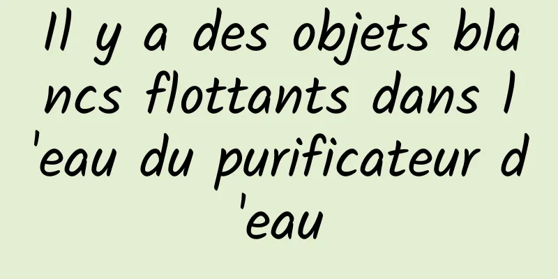 Il y a des objets blancs flottants dans l'eau du purificateur d'eau