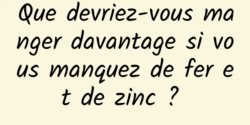 Que devriez-vous manger davantage si vous manquez de fer et de zinc ? 