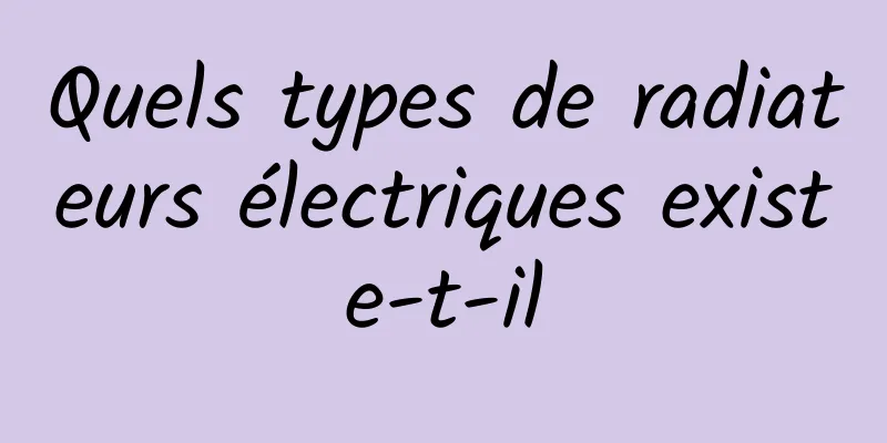 Quels types de radiateurs électriques existe-t-il