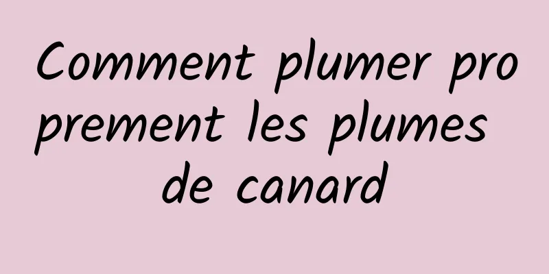 Comment plumer proprement les plumes de canard
