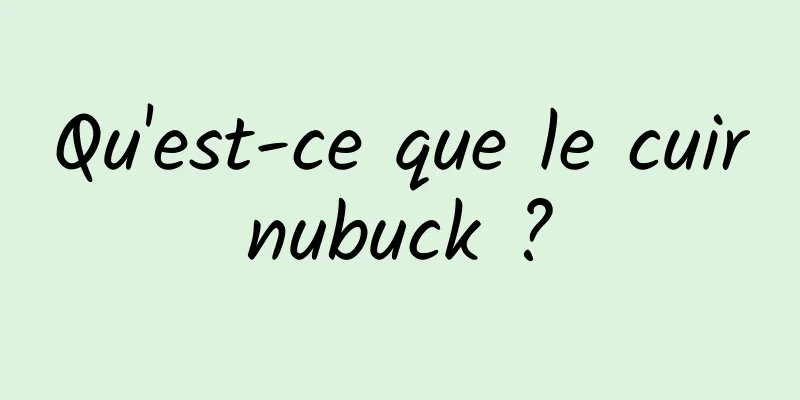 Qu'est-ce que le cuir nubuck ? 