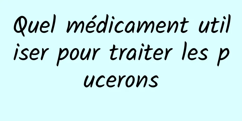 Quel médicament utiliser pour traiter les pucerons