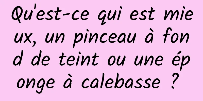 Qu'est-ce qui est mieux, un pinceau à fond de teint ou une éponge à calebasse ? 