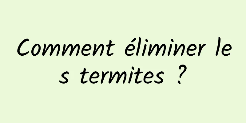 Comment éliminer les termites ?