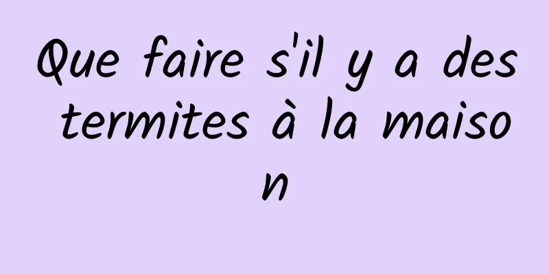 Que faire s'il y a des termites à la maison