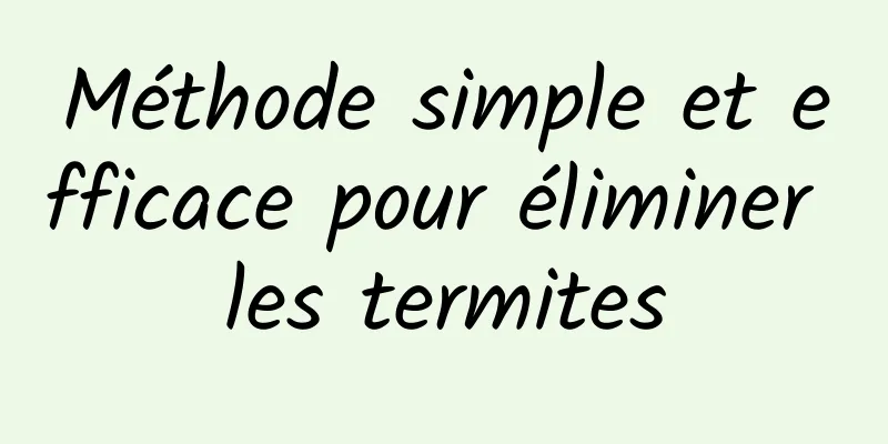 Méthode simple et efficace pour éliminer les termites