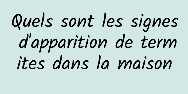Quels sont les signes d'apparition de termites dans la maison