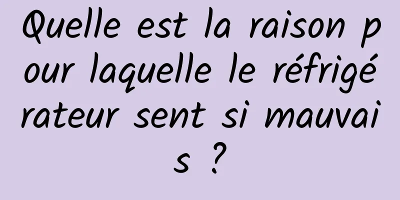 Quelle est la raison pour laquelle le réfrigérateur sent si mauvais ?