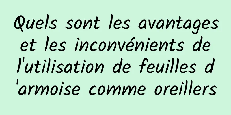 Quels sont les avantages et les inconvénients de l'utilisation de feuilles d'armoise comme oreillers