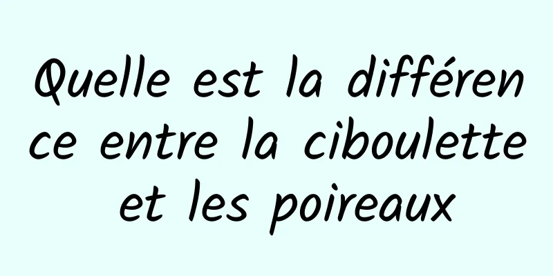 Quelle est la différence entre la ciboulette et les poireaux