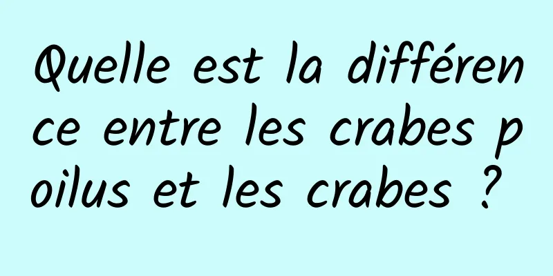 Quelle est la différence entre les crabes poilus et les crabes ? 