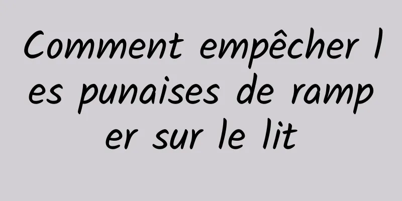 Comment empêcher les punaises de ramper sur le lit