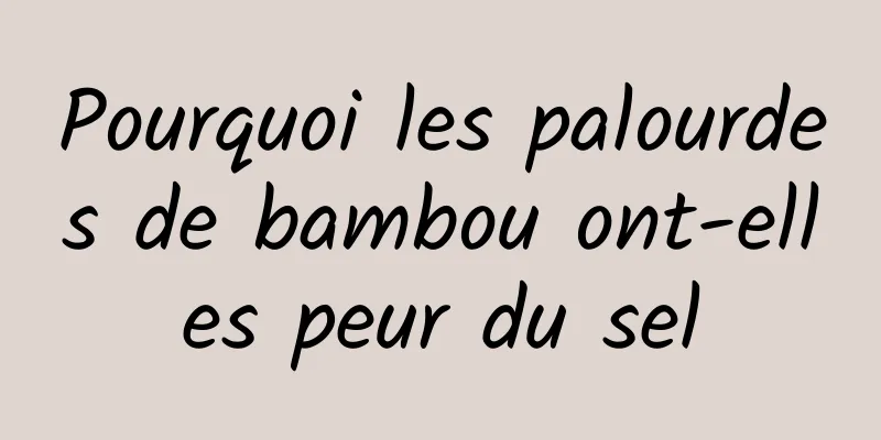 Pourquoi les palourdes de bambou ont-elles peur du sel