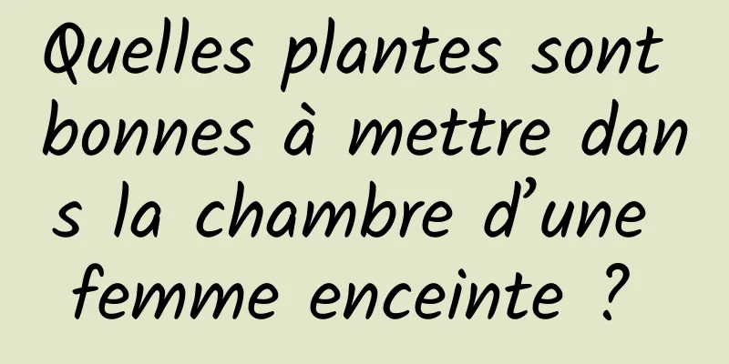Quelles plantes sont bonnes à mettre dans la chambre d’une femme enceinte ? 