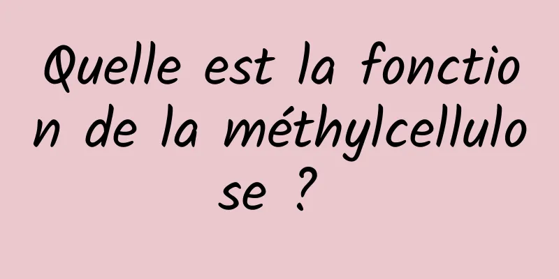 Quelle est la fonction de la méthylcellulose ? 