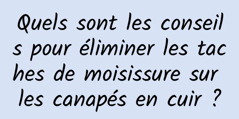 Quels sont les conseils pour éliminer les taches de moisissure sur les canapés en cuir ?